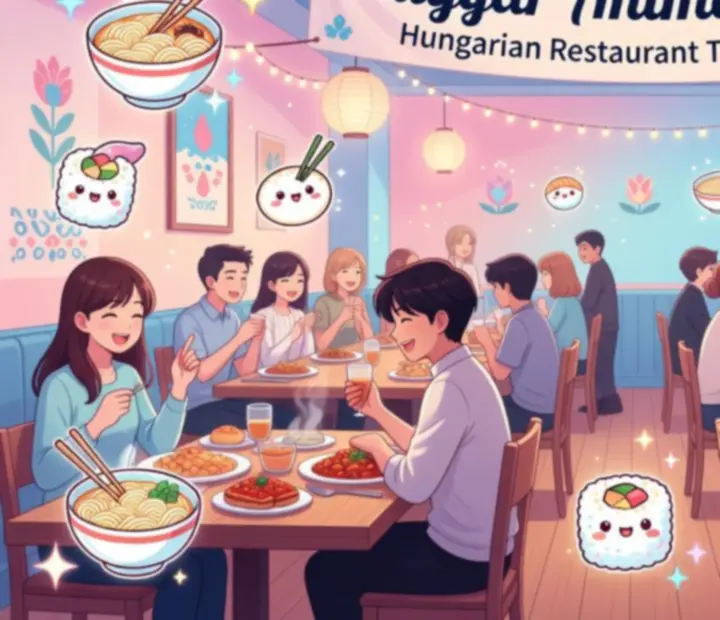Anime-stílusú tematikus est plakát illusztráció